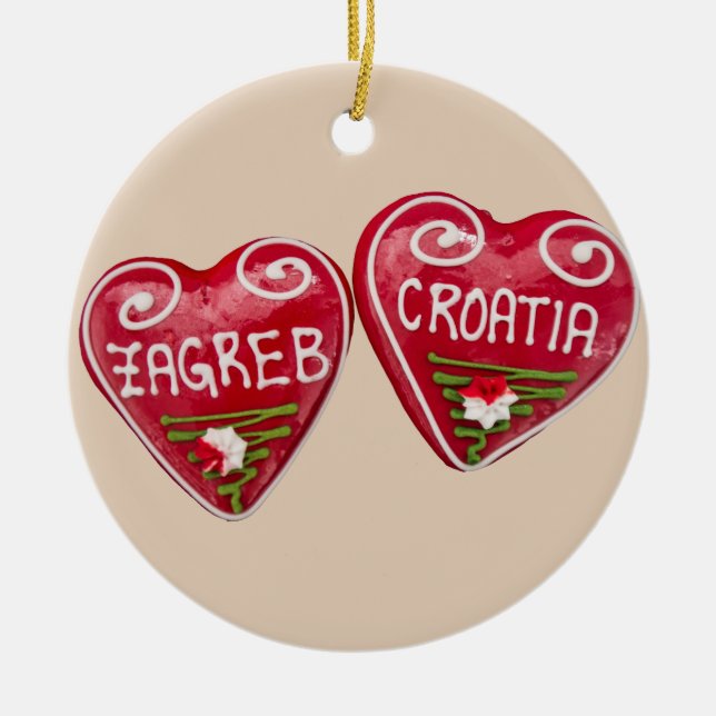 Zagreb, Kroatien: Herzgestalter Keramik Ornament (Vorne)