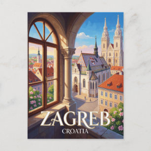 Zagreb Kroatien Historische Oberstadt Reise Postkarte