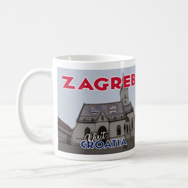 Zagreb, Kroatien I Liebe besuchen Kaffeetasse (Links)