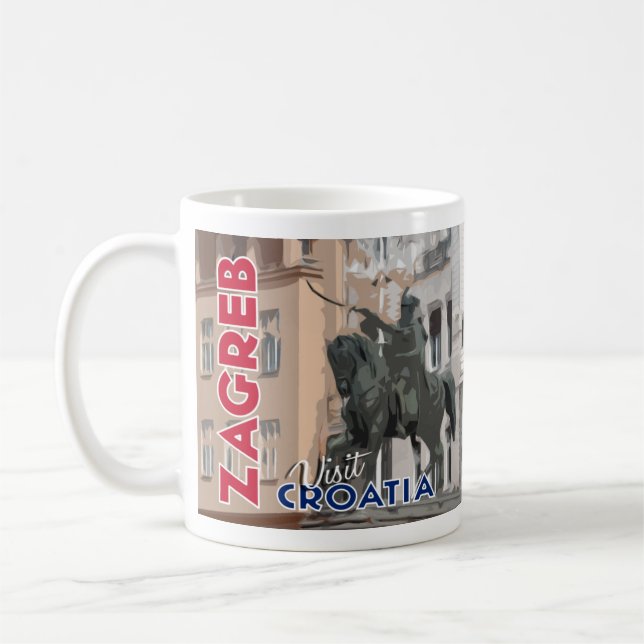 Zagreb, Kroatien I Liebe besuchen Kaffeetasse (Links)