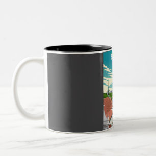 Zagreb Kroatien Minimal Vintag Retro Travel Poster Zweifarbige Tasse