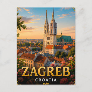 📍 Zagreb Kroatien Reise Andenken Stadt Reisende Postkarte