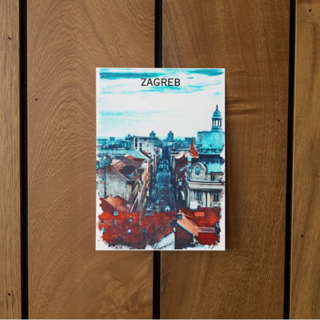 Zagreb Kroatien Stadtansicht Postkarte (zagreb croatia city view postcard)