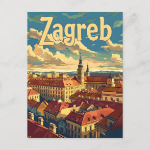 Zagreb Kroatien Vintage Postkarte
