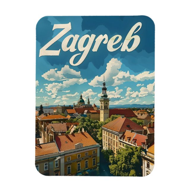 Zagreb Vintage Magnet (Vertikal)