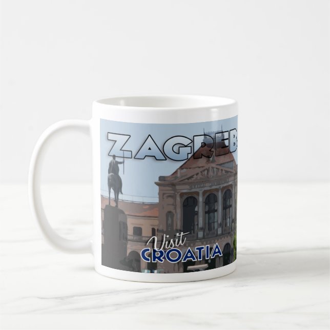 Zagreb, Visite Croatie I Love Coffee Mug (Gauche)