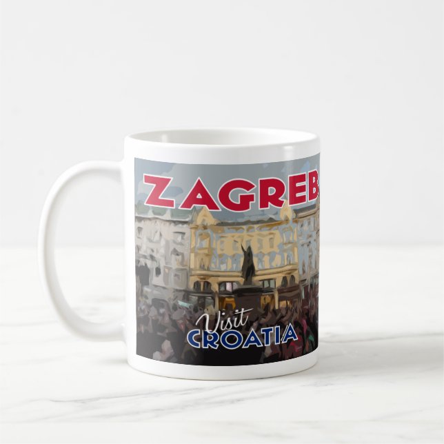 Zagreb, Visite Croatie I Love Coffee Mug (Gauche)