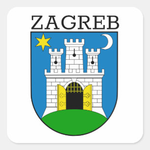 Zagreber Wappen Quadratischer Aufkleber