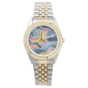 "Zahara". Wirbel von Blues, Rosa und Sand Armbanduhr