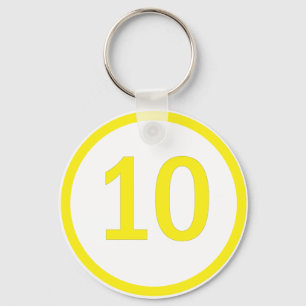 Zahl 10 in einem Kreis Schlüsselanhänger