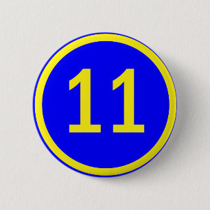 Zahl 11 in einem Kreis Button
