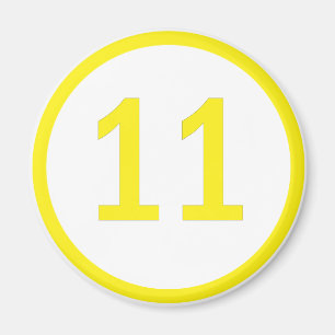 Zahl 11 in einem Kreis Magnet