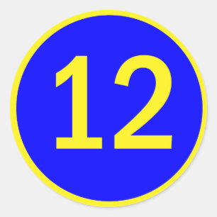 Zahl 12 in einem Kreis Runder Aufkleber