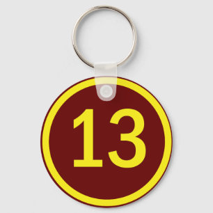 Zahl 13 in einem Kreis Schlüsselanhänger