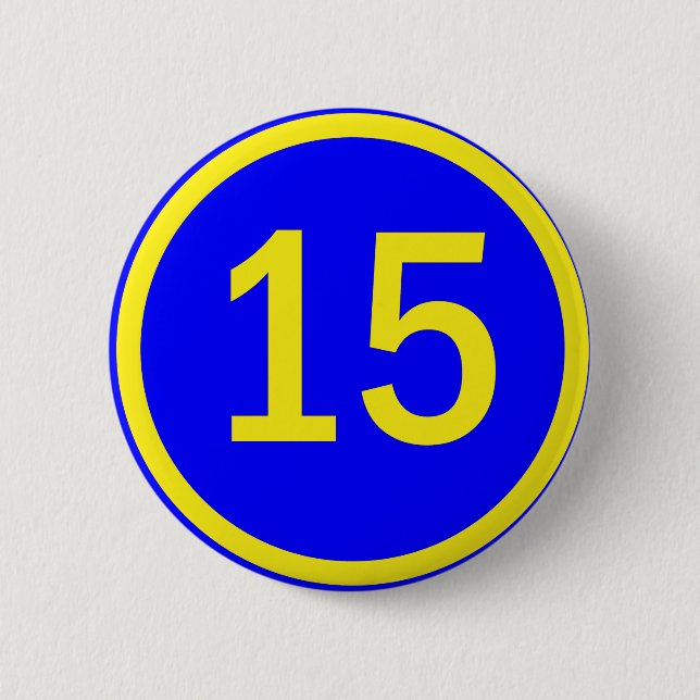Zahl 15 in einem Kreis Button (Vorderseite)