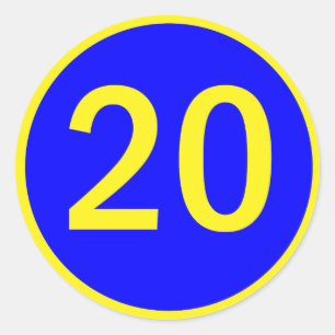 Zahl 20 in einem Kreis Runder Aufkleber