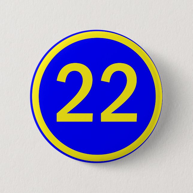 Zahl 22 in einem Kreis Button (Vorderseite)