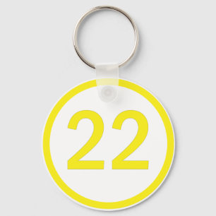 Zahl 22 in einem Kreis Schlüsselanhänger