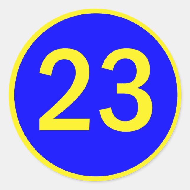 Zahl 23 in einem Kreis Runder Aufkleber (Vorderseite)