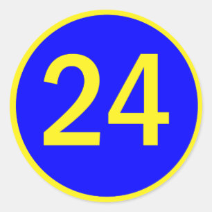 Zahl 24 in einem Kreis Runder Aufkleber