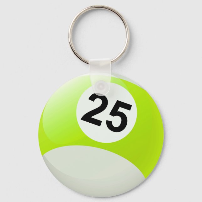 Zahl 25 Billard Ball Schlüsselanhänger (Vorderseite)