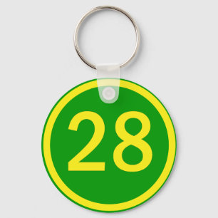 Zahl 28 in einem Kreis Schlüsselanhänger