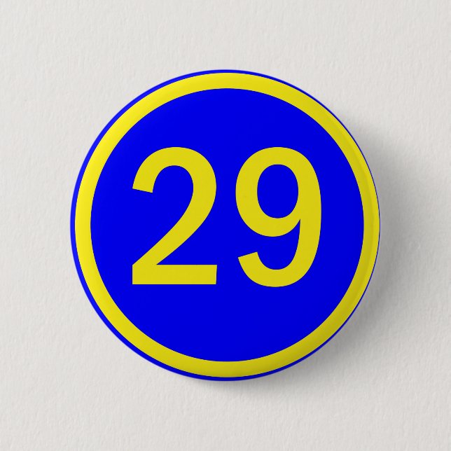 Zahl 29 in einem Kreis Button (Vorderseite)