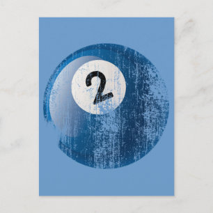 ZAHL 2 BILLIARDS BALL - ERODETER UND ALTER STIL POSTKARTE