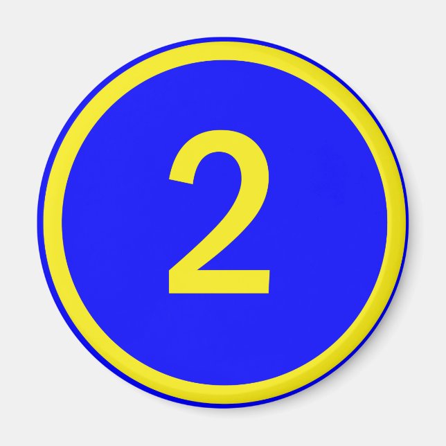 Zahl 2 im Kreis Magnet (Vorne)