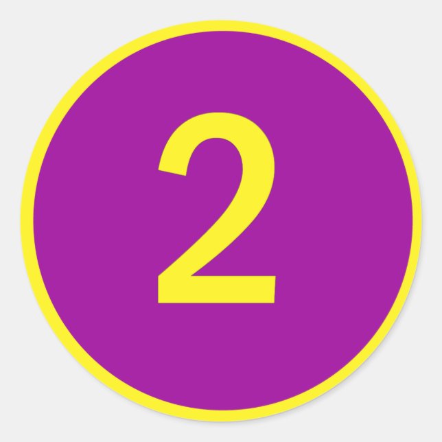Zahl 2 im Kreis Runder Aufkleber (Vorderseite)