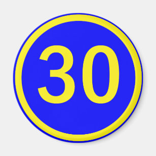 Zahl 30 in einem Kreis Magnet