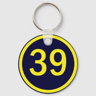 Zahl 39 in einem Kreis Schlüsselanhänger