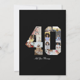 Zahl 40 FotoCollage Dankeskarte