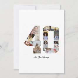 Zahl 40 FotoCollage Dankeskarte