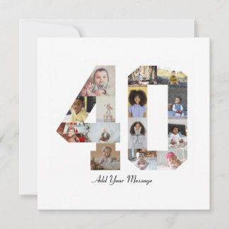 Zahl 40 FotoCollage Dankeskarte