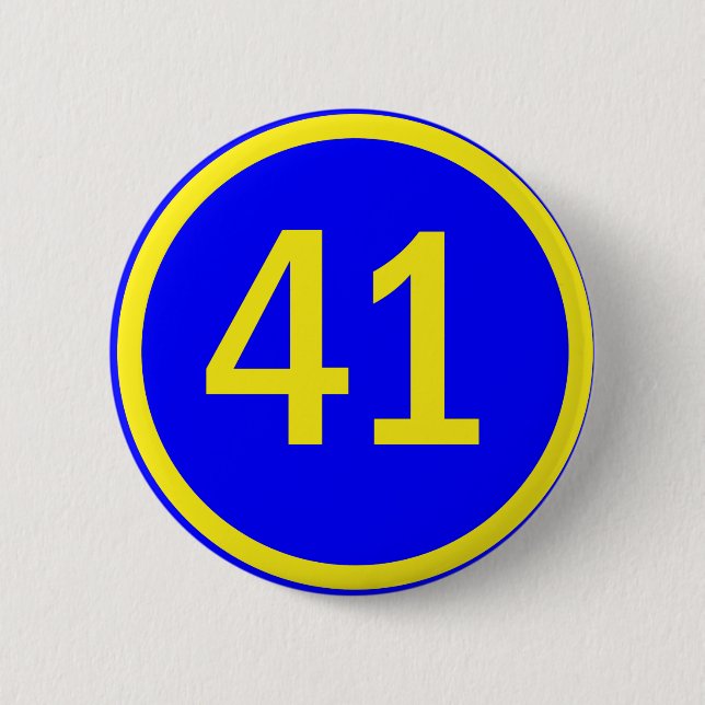 Zahl 41 in einem Kreis Button (Vorderseite)