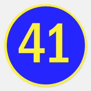 Zahl 41 in einem Kreis Runder Aufkleber