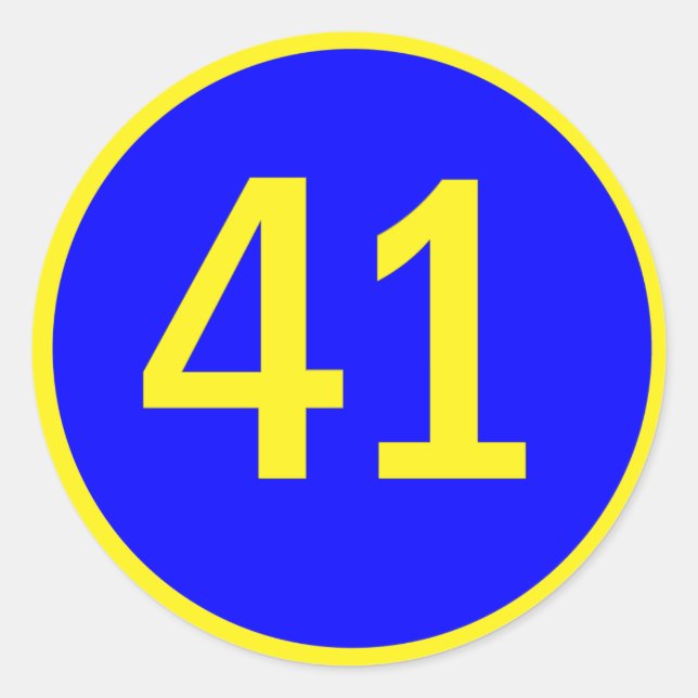 Zahl 41 in einem Kreis Runder Aufkleber (Vorderseite)
