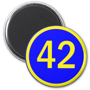 Zahl, 42, in einem Kreis Magnet