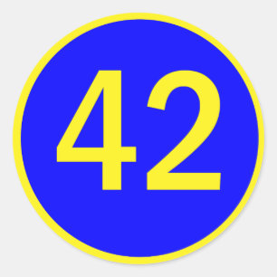 Zahl 42 in einem Kreis Runder Aufkleber
