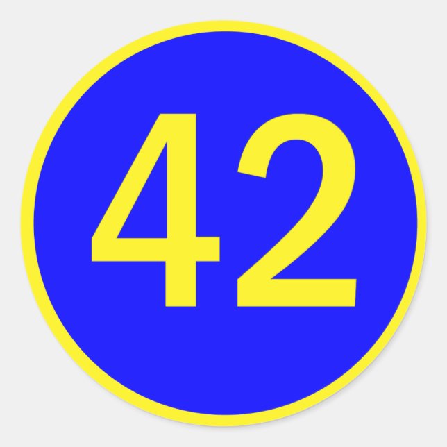 Zahl 42 in einem Kreis Runder Aufkleber (Vorderseite)