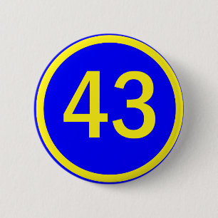 Zahl, 43, in einem Kreis Button