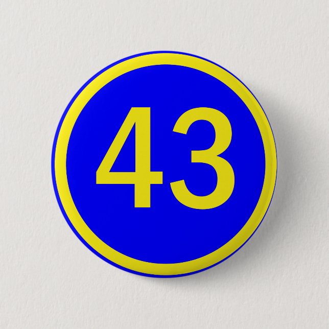 Zahl, 43, in einem Kreis Button (Vorderseite)