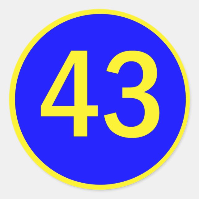 Zahl 43 in einem Kreis Runder Aufkleber (Vorderseite)