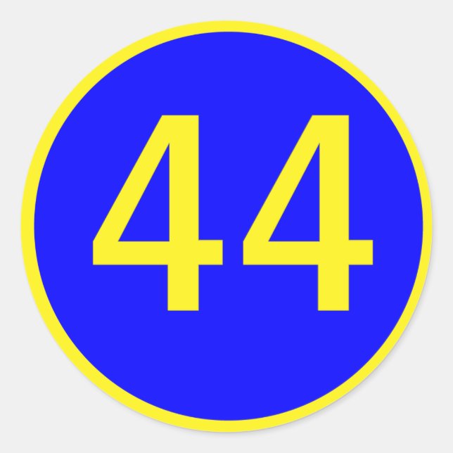 Zahl 44 in einem Kreis Runder Aufkleber (Vorderseite)
