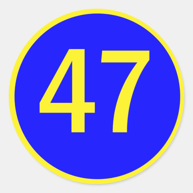 Zahl 47 in einem Kreis Runder Aufkleber (Vorderseite)