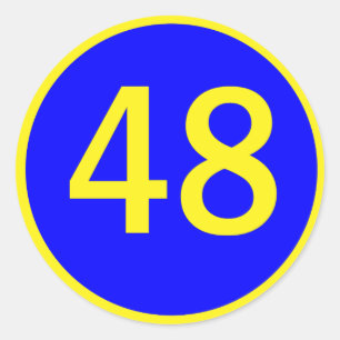 Zahl 48 in einem Kreis Runder Aufkleber