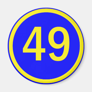 Zahl, 49, in einem Kreis Magnet