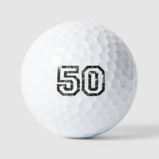 Zahl 50 50. Geburtstag (Schwarz & Weiß) Golfball