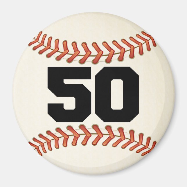 Zahl 50 Baseball Magnet (Vorne)